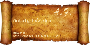 Antaly Fédra névjegykártya